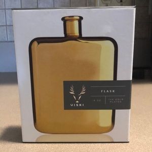 VISKI 6 oz. 14K Gold Plated Flask